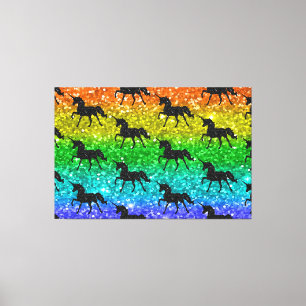 Einhorn-Silhouette Regenbogen Glitter LGBTQ Stolz Leinwanddruck