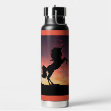 Einhorn Silhouette Wasser Flasche