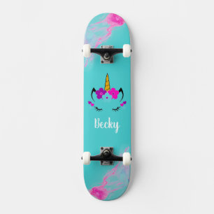 Einhorn-Skateboard für Mädchen mit Namen Skateboard