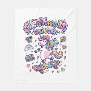 Einhorn Skateboarding Einhorn Fettgedruckte Typogr Fleecedecke
