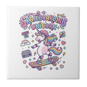 Einhorn Skateboarding Einhorn Fettgedruckte Typogr Fliese