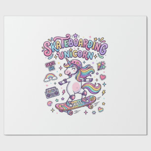 Einhorn Skateboarding Einhorn Fettgedruckte Typogr Geschenkpapier