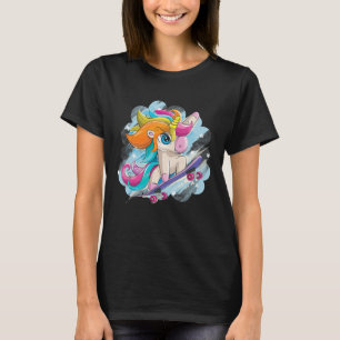 Einhorn Skateboarding-Shirt Mädchen Frauen Skatebo T-Shirt