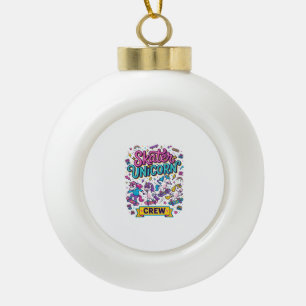 Einhorn Skater Einhorn Crew Retro-Stil Druck auf D Keramik Kugel-Ornament