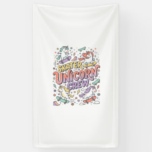 Einhorn Skater Einhorn Crew Whimsical Zazzle Desig Banner
