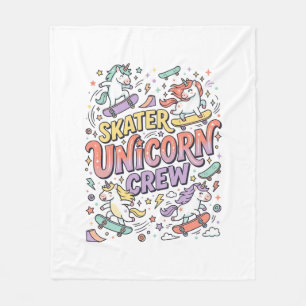 Einhorn Skater Einhorn Crew Whimsical Zazzle Desig Fleecedecke