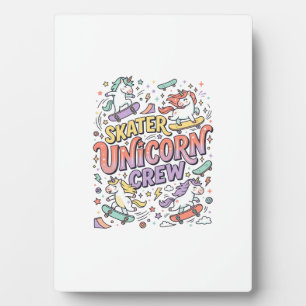 Einhorn Skater Einhorn Crew Whimsical Zazzle Desig Fotoplatte
