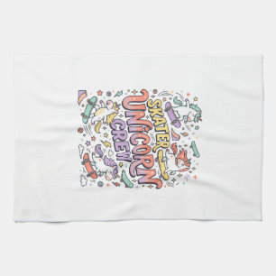 Einhorn Skater Einhorn Crew Whimsical Zazzle Desig Geschirrtuch