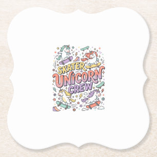 Einhorn Skater Einhorn Crew Whimsical Zazzle Desig Untersetzer