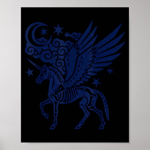 Einhorn-Skelett-Halloween-Gotik-spooky für Männer Poster