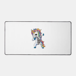 Einhorn-Skelett mit Dabbing-Gesten Halloween-Gesch Schreibtischunterlage