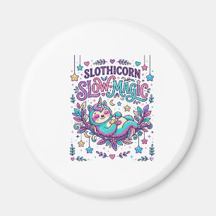 Einhorn Slothicorn Langsame Magie Farbiger Marktpl Magnet