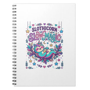 Einhorn Slothicorn Langsame Magie Farbiger Marktpl Notizblock