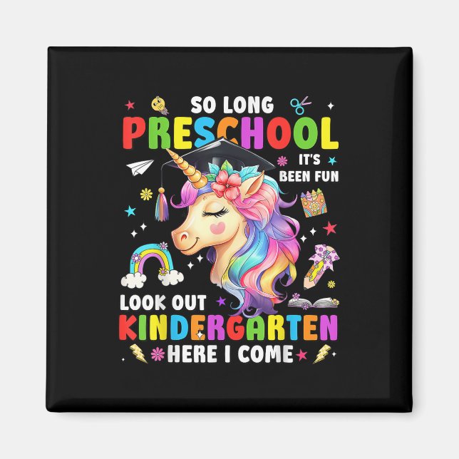 Einhorn So Long Pre K Abschluss Kindergarten Hier Magnet (Vorne)