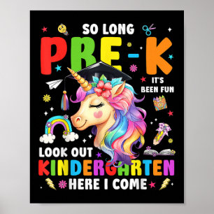 Einhorn So Long Pre K Abschluss Kindergarten Hier Poster