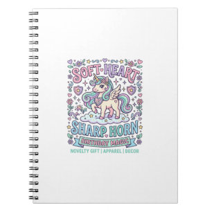Einhorn Soft Herz Scharfe Horn Fett Schrift Prod Notizblock