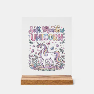 Einhorn Soft Wiese Einhorn Anbetungswürdiges Vekto Acrylschild