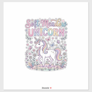 Einhorn Soft Wiese Einhorn Niedliches Vektor Desig Aufkleber