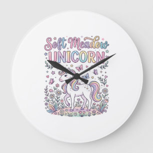 Einhorn Soft Wiese Einhorn Niedliches Vektor Desig Große Wanduhr