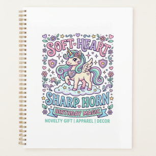 Einhorn Softes Herz Scharfe Hörner Fette Typografi Planer