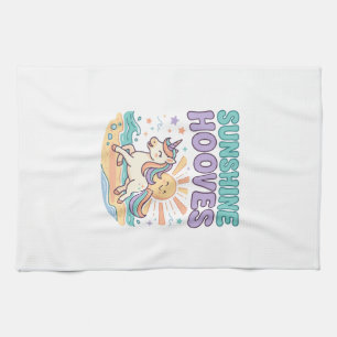Einhorn-Sonnenschein-Hufe-Trend-Grafik-T-Shirt-Des Geschirrtuch