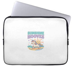 Einhorn-Sonnenschein-Hufe-Trend-Grafik-T-Shirt-Des Laptopschutzhülle