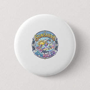 Einhorn-Sonnenschein nach Glitzer-POD Fertig Marke Button