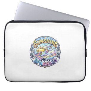 Einhorn-Sonnenschein nach Glitzer-POD Fertig Marke Laptopschutzhülle