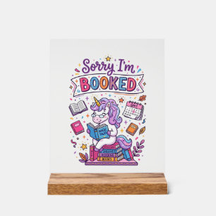 Einhorn Sorry, ich bin gebucht Retro-Stil Druck au Acrylschild