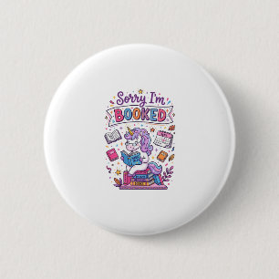 Einhorn Sorry, ich bin gebucht Retro-Stil Druck au Button
