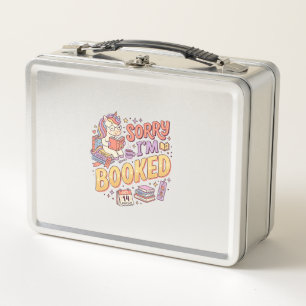 Einhorn Sorry I'm Booked Whimsical Zazzle Design_1 Metall Brotdose