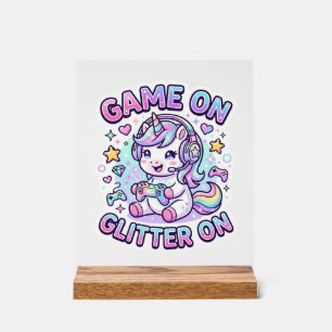 Einhorn Spiel Ein Glitter Ein Grafikdesign Merch D Acrylschild
