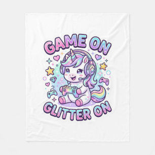 Einhorn Spiel Ein Glitter Ein Grafikdesign Merch D Fleecedecke