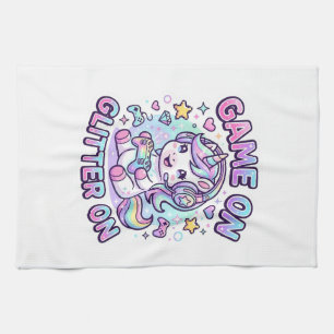 Einhorn Spiel Ein Glitter Ein Grafikdesign Merch D Geschirrtuch