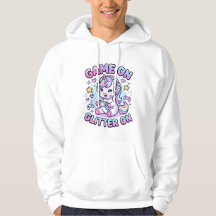 Einhorn Spiel Ein Glitter Ein Grafikdesign Merch D Hoodie