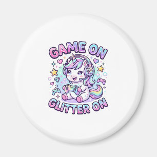 Einhorn Spiel Ein Glitter Ein Grafikdesign Merch D Magnet