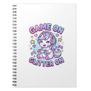 Einhorn Spiel Ein Glitter Ein Grafikdesign Merch D Notizblock