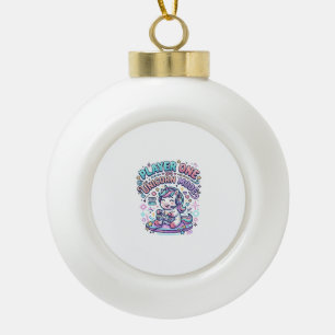 Einhorn Spieler Eins Einhorn Modus Retro-Stil Graf Keramik Kugel-Ornament