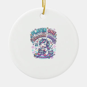 Einhorn Spieler Eins Einhorn Modus Retro-Stil Graf Keramik Ornament