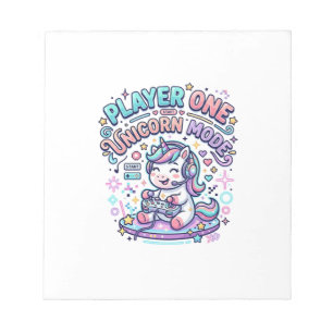 Einhorn Spieler Eins Einhorn Modus Retro-Stil Graf Notizblock