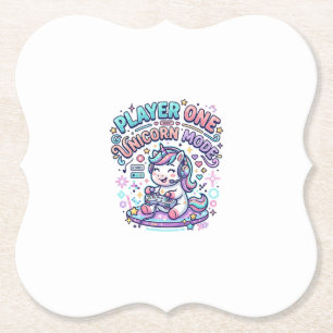 Einhorn Spieler Eins Einhorn Modus Retro-Stil Graf Untersetzer