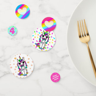 Einhorn, Sprinkles Herz und Sterne Girls Geburtsta Konfetti