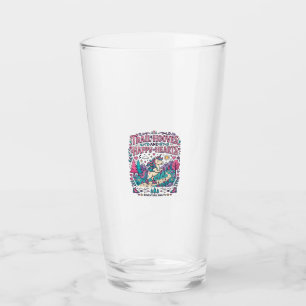Einhorn-Spuren Hufe und Glückliche Herzen Buntes A Glas
