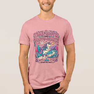 Einhorn-Spuren Hufe und Glückliche Herzen Buntes A Tri-Blend Shirt
