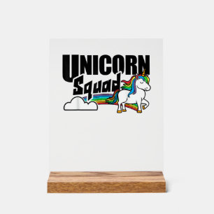 Einhorn-Squad Regenbogen-Einhörner Liebhaber Lusti Acrylschild
