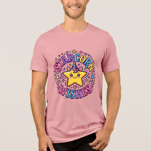 Einhorn Starcorn Wünsche Kommerzieller Druck auf A Tri-Blend Shirt