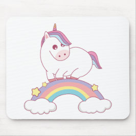 Einhorn stehend am Regenbogen Mousepad