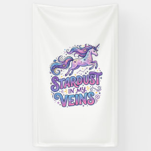 Einhorn-Sternenstaub in meinen Adern Retro-Stil Sü Banner