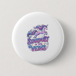 Einhorn-Sternenstaub in meinen Adern Retro-Stil Sü Button