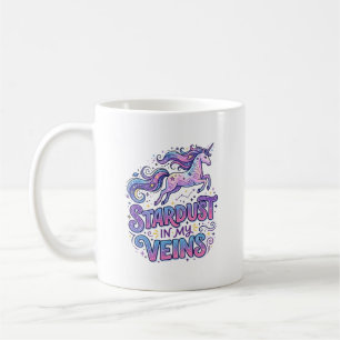 Einhorn-Sternenstaub in meinen Adern Retro-Stil Sü Kaffeetasse